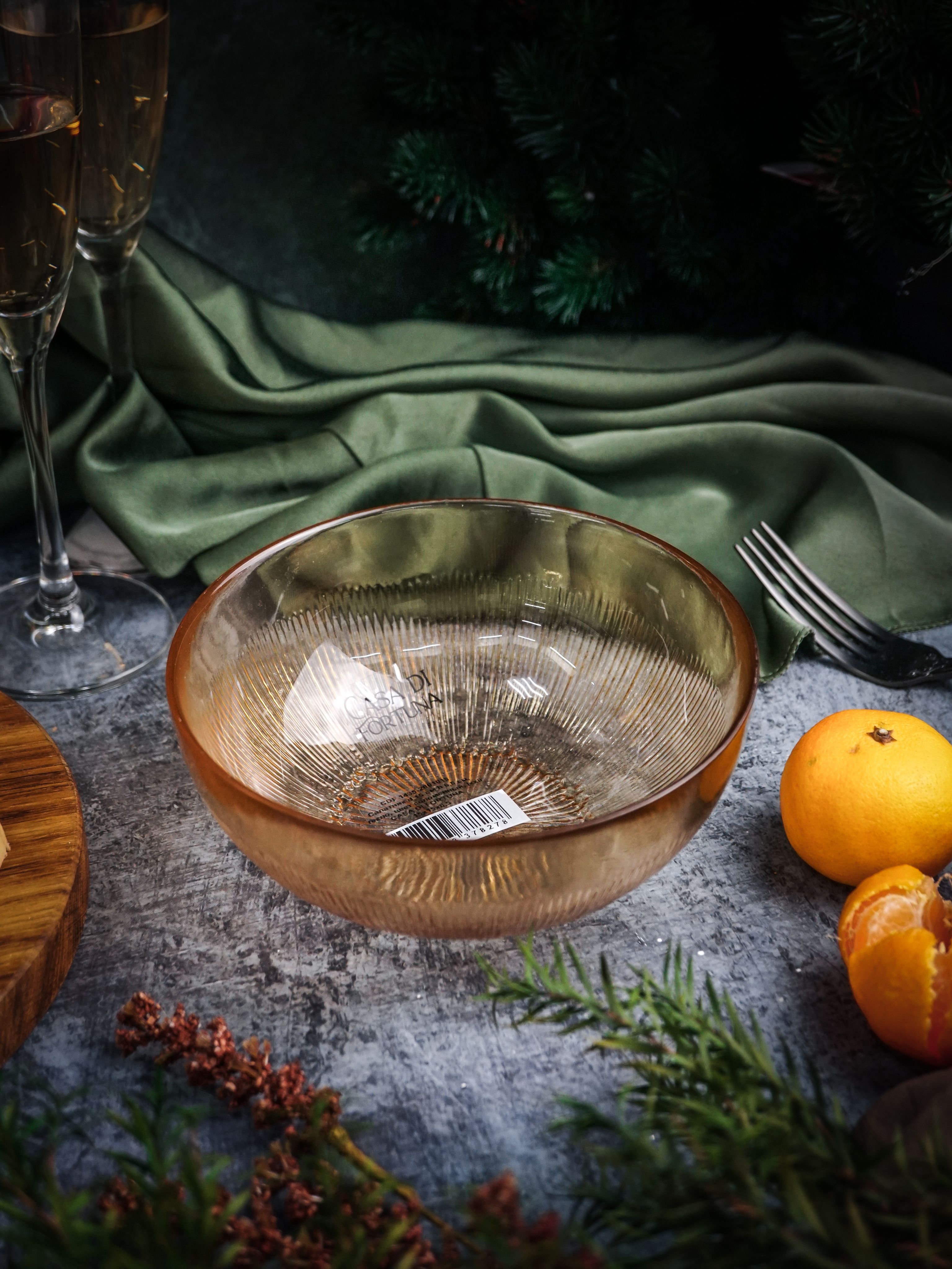 Салатник Casa Di Fortuna Ixxir, 550 мл, соломенный, стекло