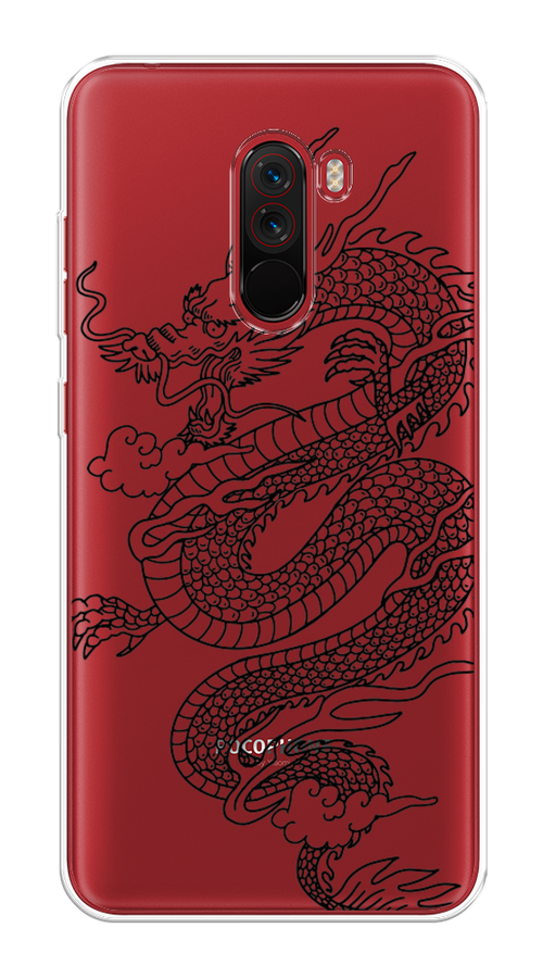 

Чехол на Xiaomi Pocophone F1 "Большой китайский дракон", Черный;серый, 34450-1