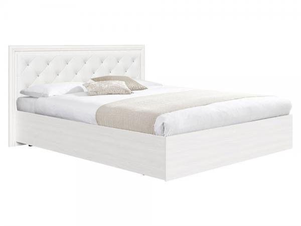 фото Двуспальная кровать прованс ясень анкор светлый/белый, экокожа, без подъемного механизма стиль мк ооо