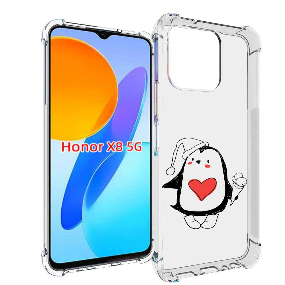 

Чехол MyPads Пингвин с мороженым для Honor X8 5G, Прозрачный, Tocco