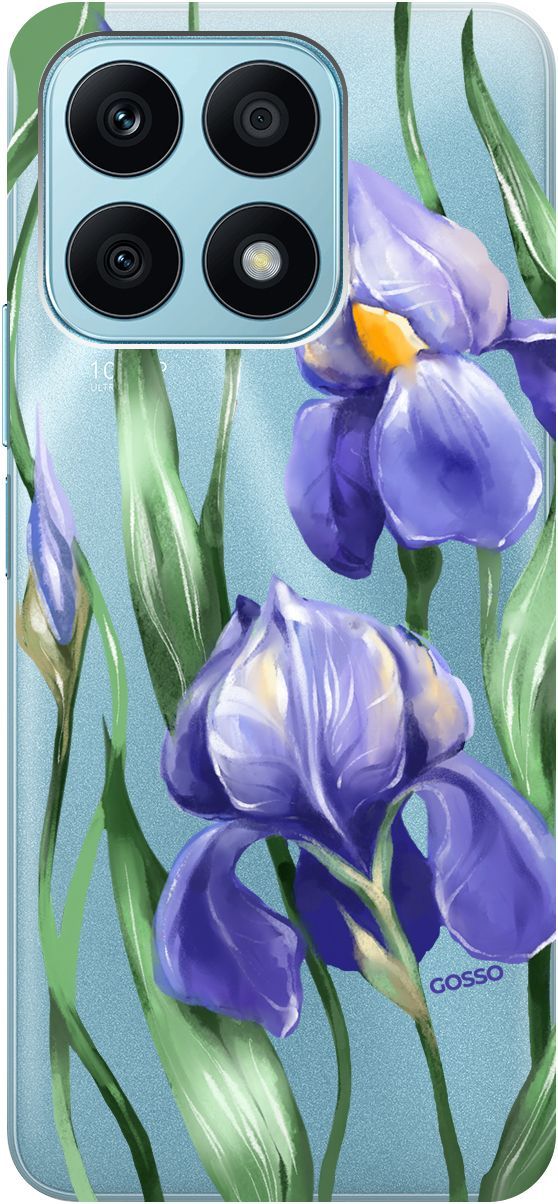 

Силиконовый чехол на Honor X8a с 3D принтом "Amazing Irises" прозрачный, Прозрачный;белый, 158891