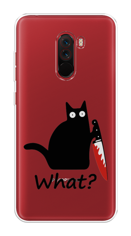 

Чехол на Xiaomi Pocophone F1 "Котик с ножом", Черный;красный, 34450-6