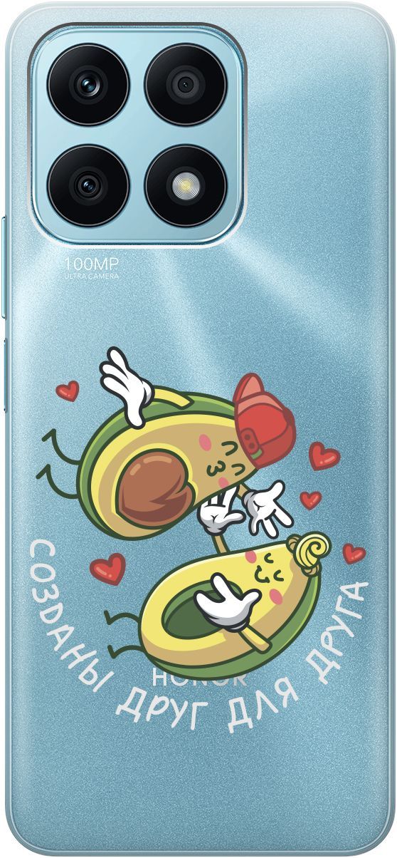 

Силиконовый чехол на Honor X8a с 3D принтом "Avo-Love" прозрачный, Прозрачный;желтый, 158891