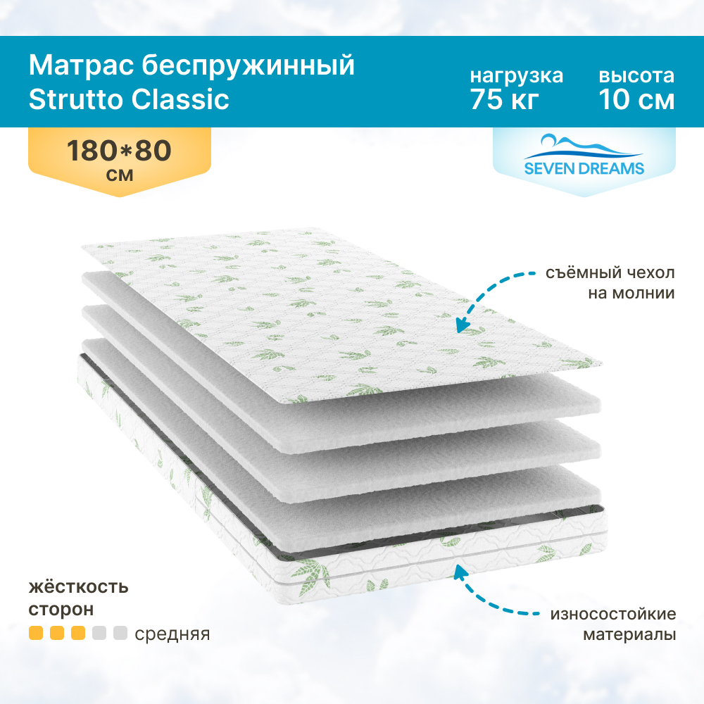 

Матрас SevenDreams Strutto Classic 180х80 см, Белый