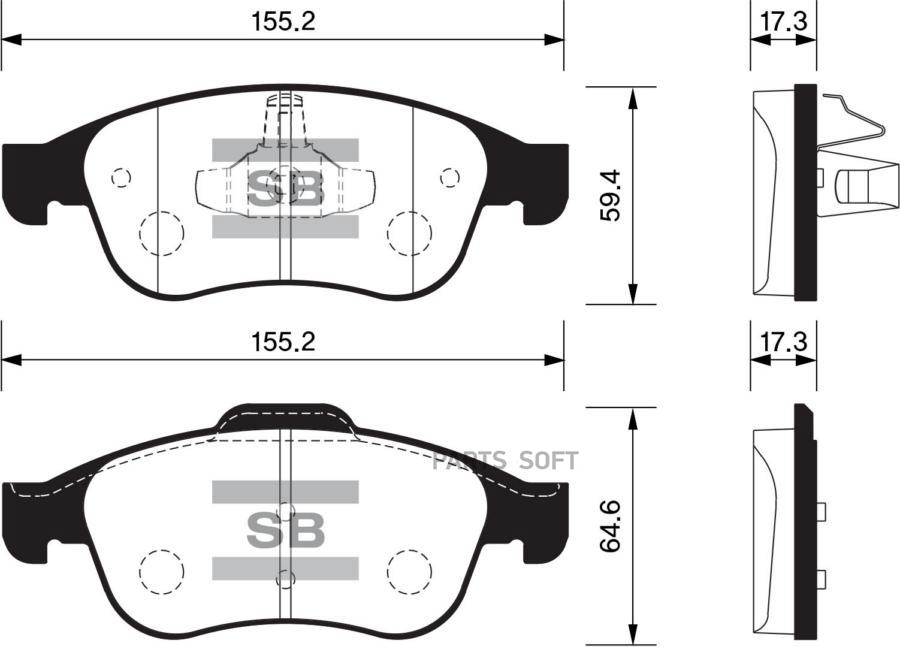 

Тормозные колодки Sangsin brake передние SP1390, SP1390