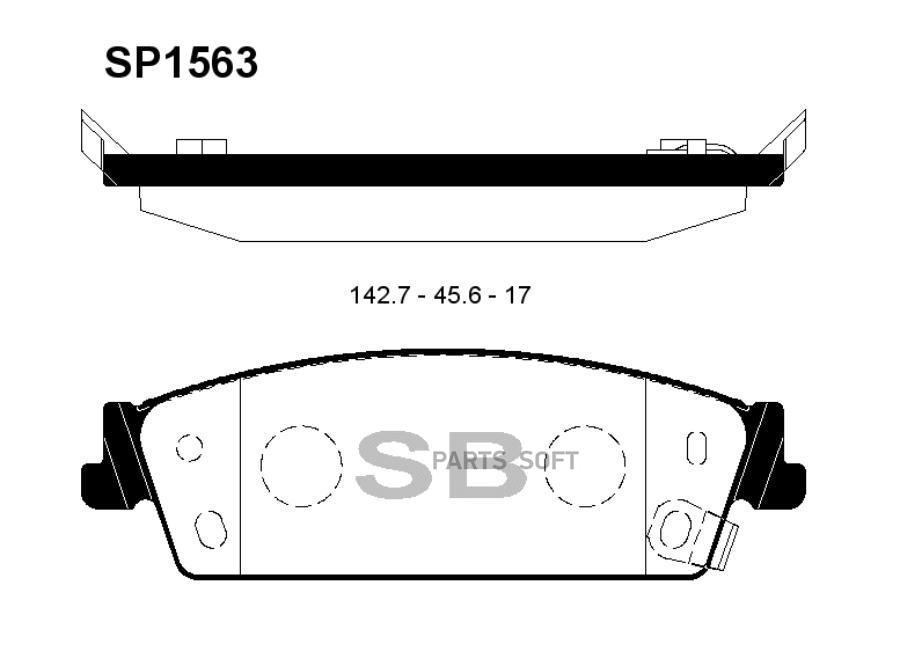 

Тормозные колодки Sangsin brake задние SP1563, SP1563