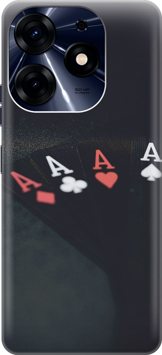 

Чехол на Tecno Spark 10 Pro "Флеш-рояль", Черный;белый, 159558