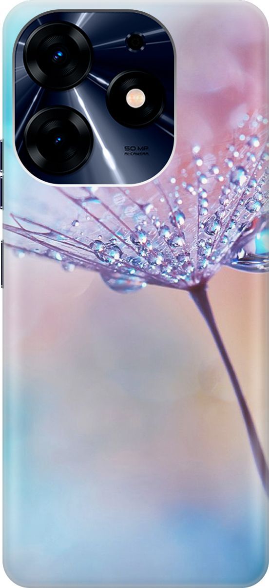 

Чехол на Tecno Spark 10 Pro "Капелька на одуванчике", Голубой;розовый, 159563