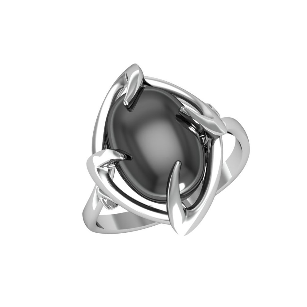 

Кольцо из серебра р., ПРИВОЛЖСКИЙ ЮВЕЛИР 291903-GM, гематит, 291903-GM