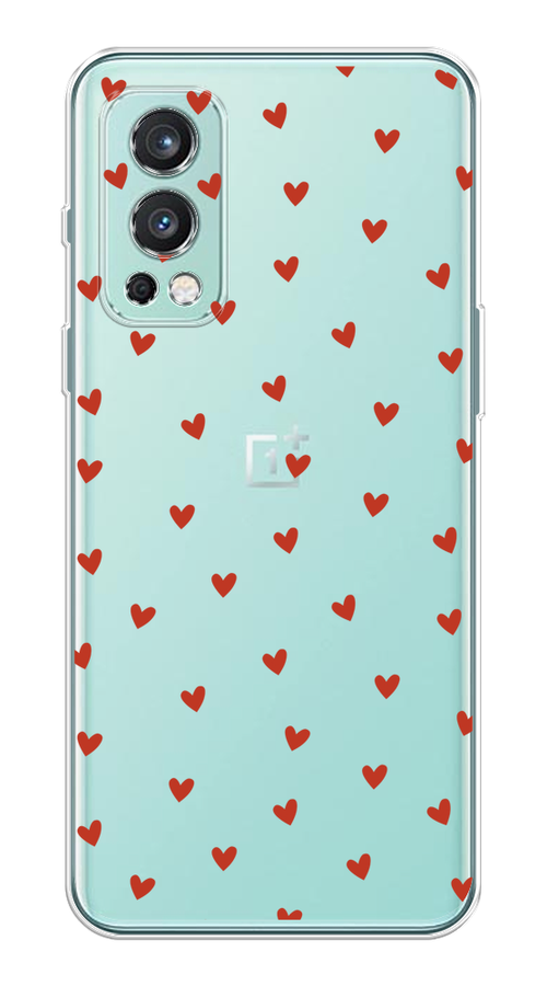

Чехол на OnePlus Nord 2 5G "Red hearts", Красный;прозрачный, 151750-1