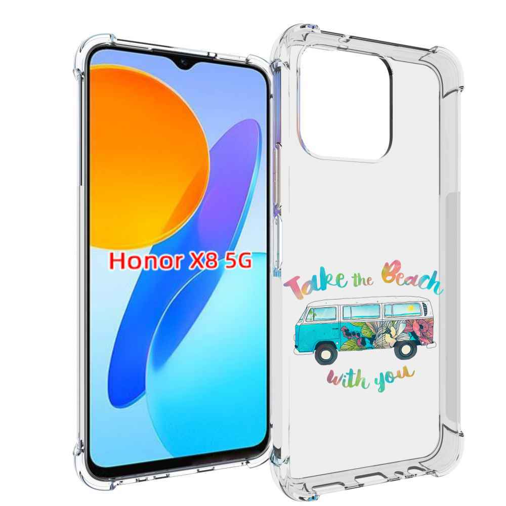 

Чехол MyPads Хиппи автобус для Honor X8 5G, Прозрачный, Tocco