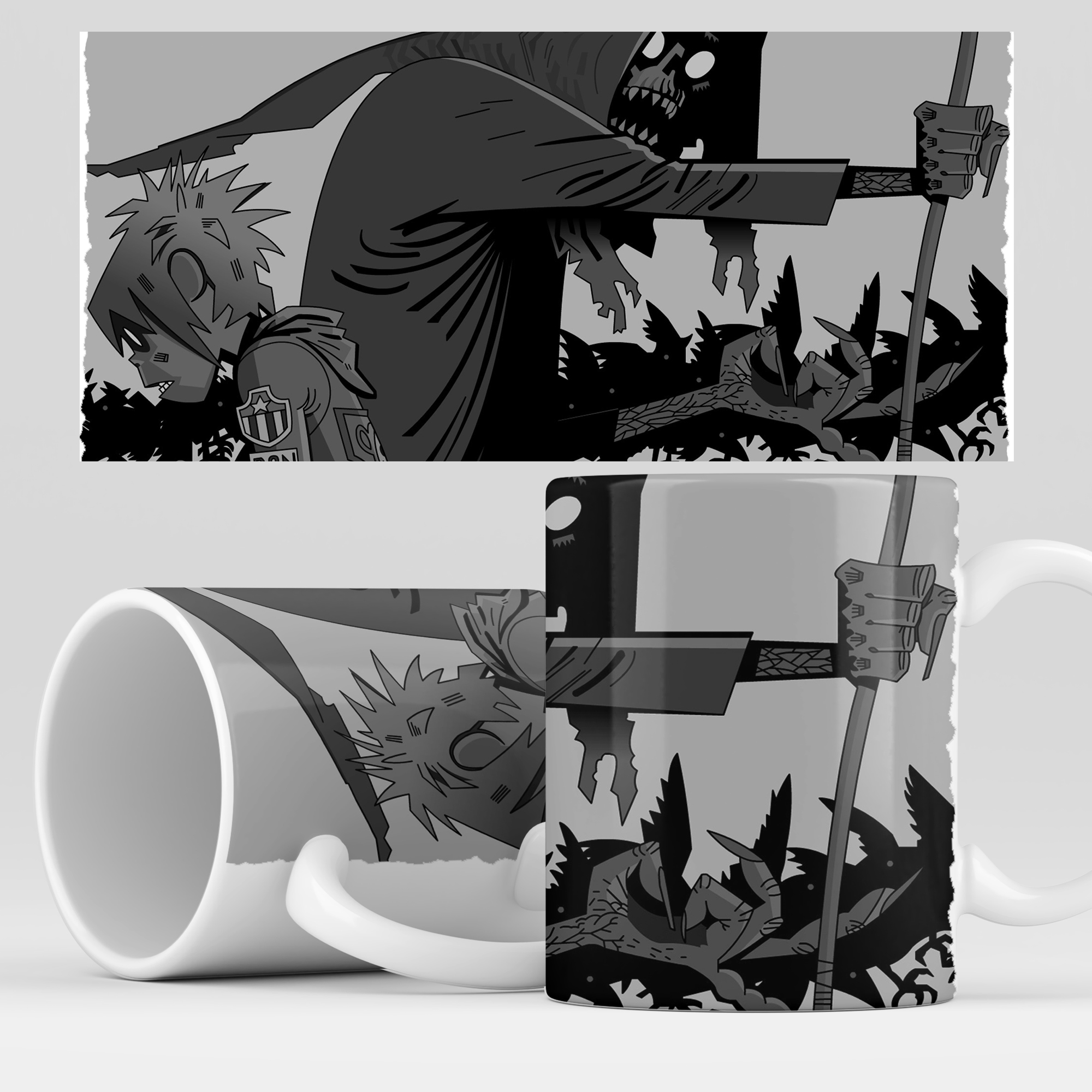 фото Кружка rocketcup с принтом "gorillaz" для чая или кофе 330мл 1шт