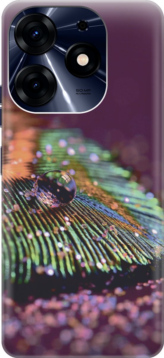 

Чехол на Tecno Spark 10 Pro "Капля на пере", Зеленый;фиолетовый, 159563