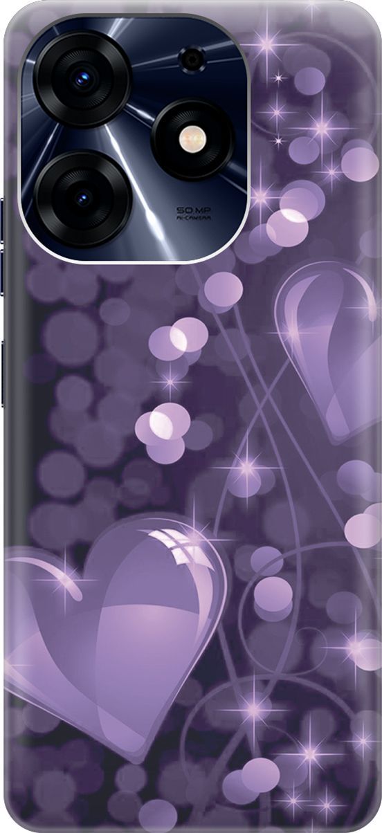 

Чехол на Tecno Spark 10 Pro "Любовь в фиолетовом цвете", Фиолетовый;черный, 159560