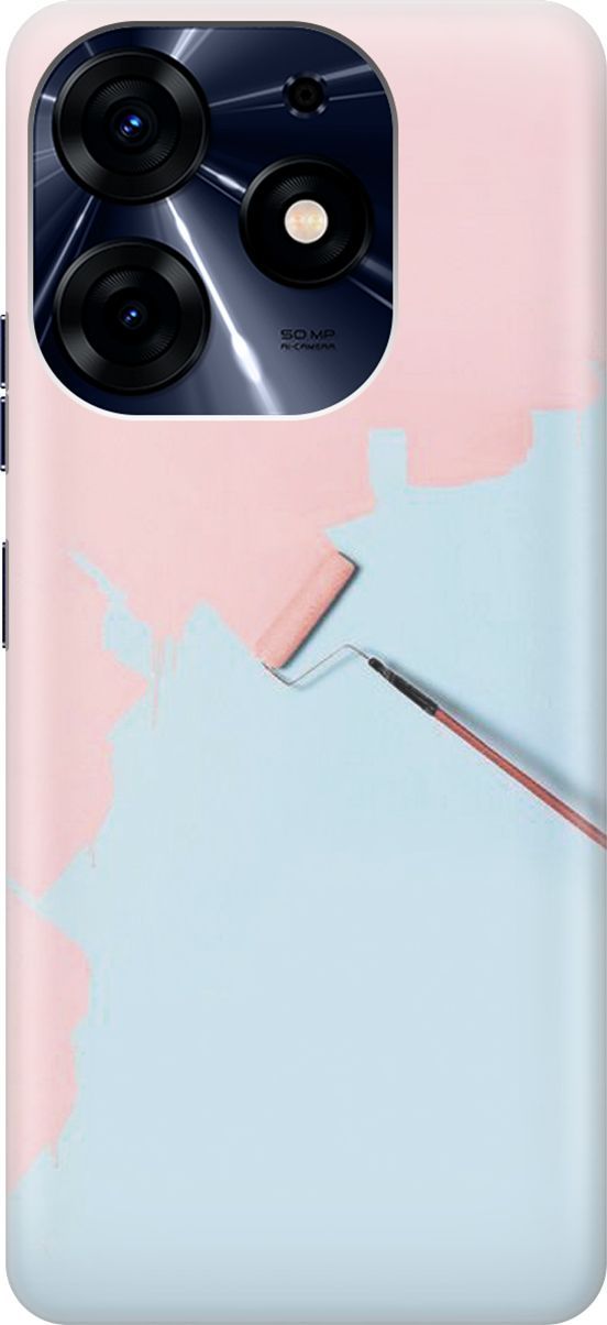 

Чехол на Tecno Spark 10 Pro "Голубая стена, розовая краска", Голубой;розовый, 159558