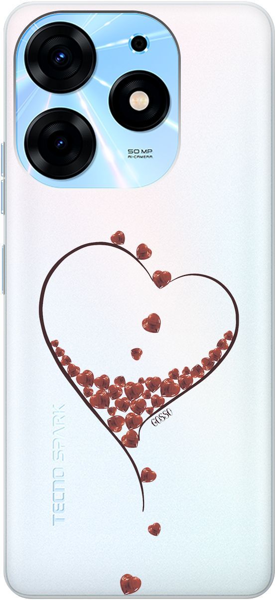 

Чехол на Tecno Spark 10 Pro с 3D принтом "Little hearts" прозрачный, Прозрачный;черный, 159564