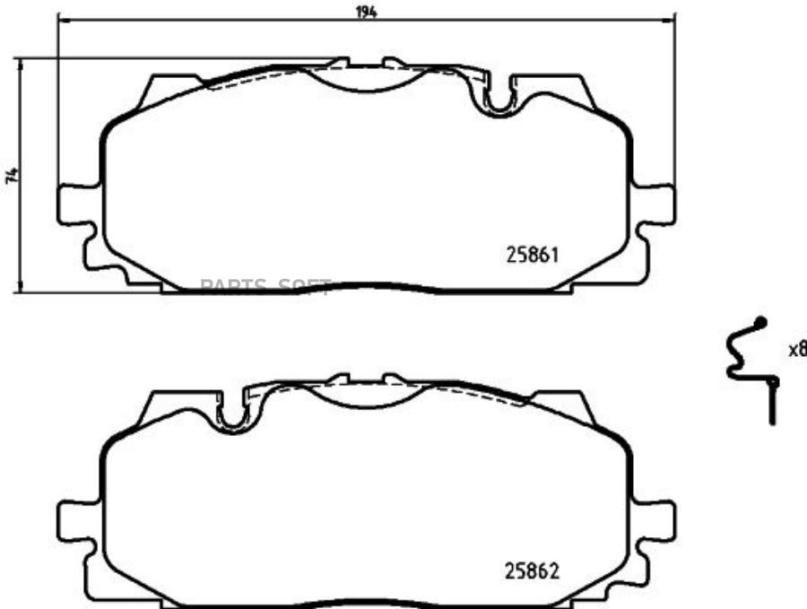 

Комплект тормозных колодок Brembo P85165X