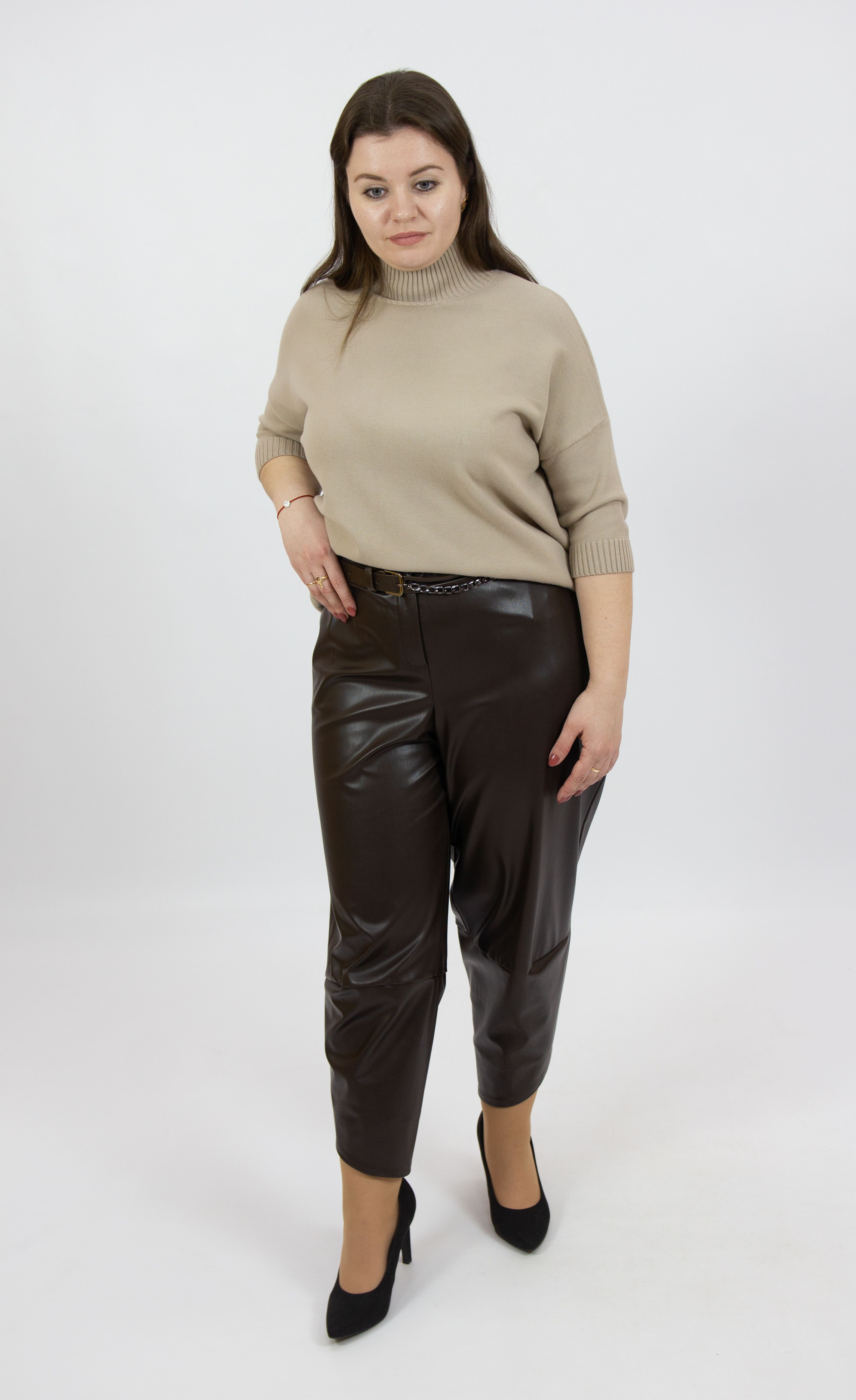 

Брюки женские 365 clothes 15456003.00 коричневые 52 RU, Коричневый, 15456003.00
