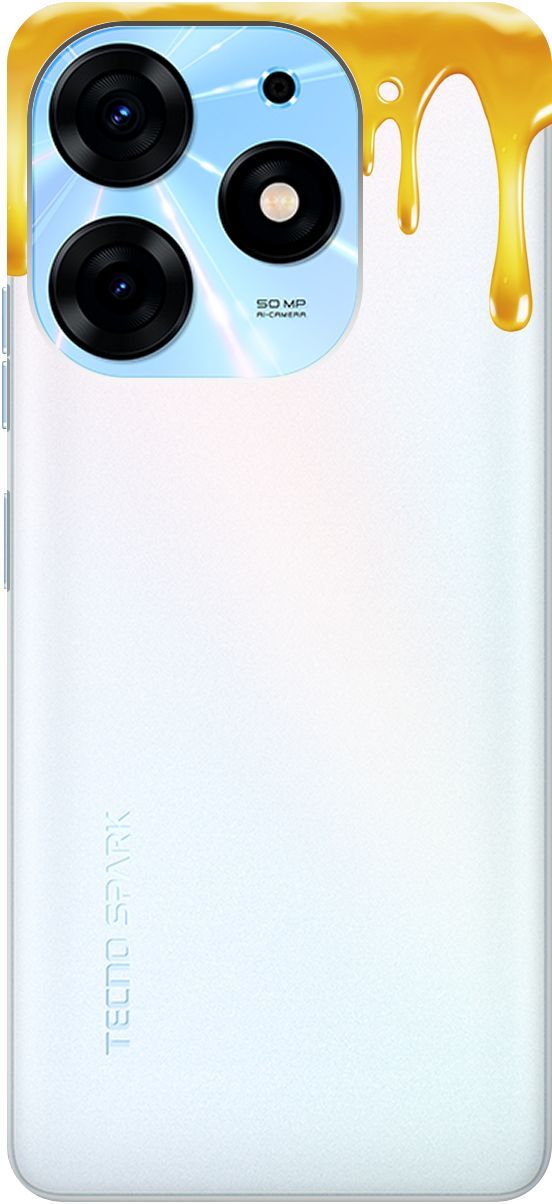 

Чехол на Tecno Spark 10 Pro с 3D принтом "Honey" прозрачный, Прозрачный;желтый, 159564