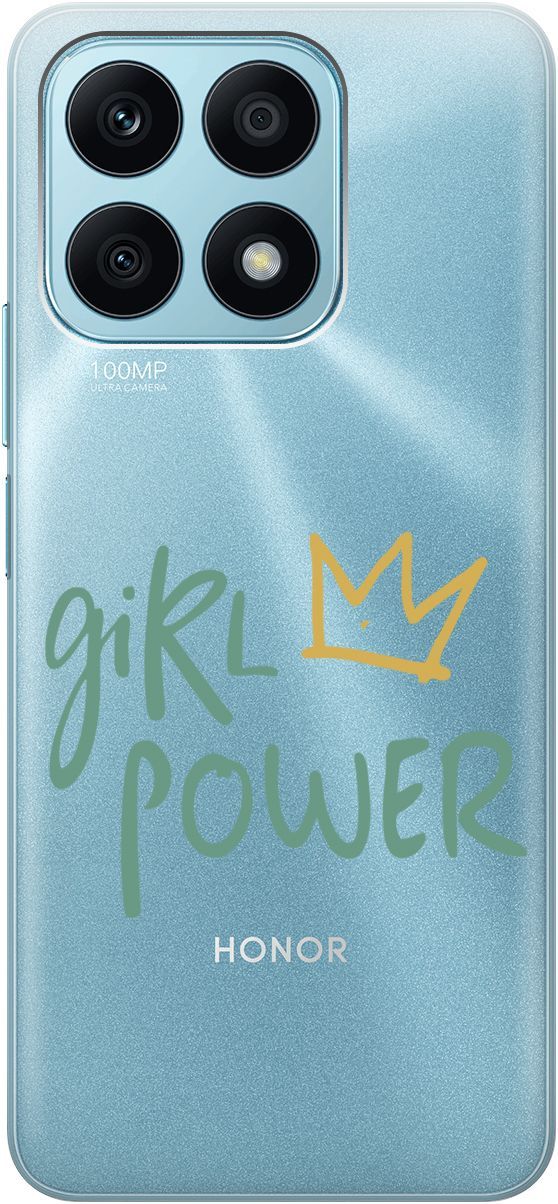 

Силиконовый чехол на Honor X8a с 3D принтом "Girl Power!" прозрачный, Прозрачный;зеленый, 158891