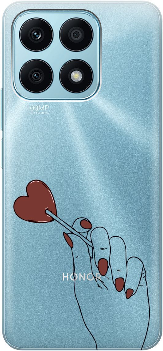 

Силиконовый чехол на Honor X8a с 3D принтом "Heartbreaker" прозрачный, Прозрачный;красный, 158891