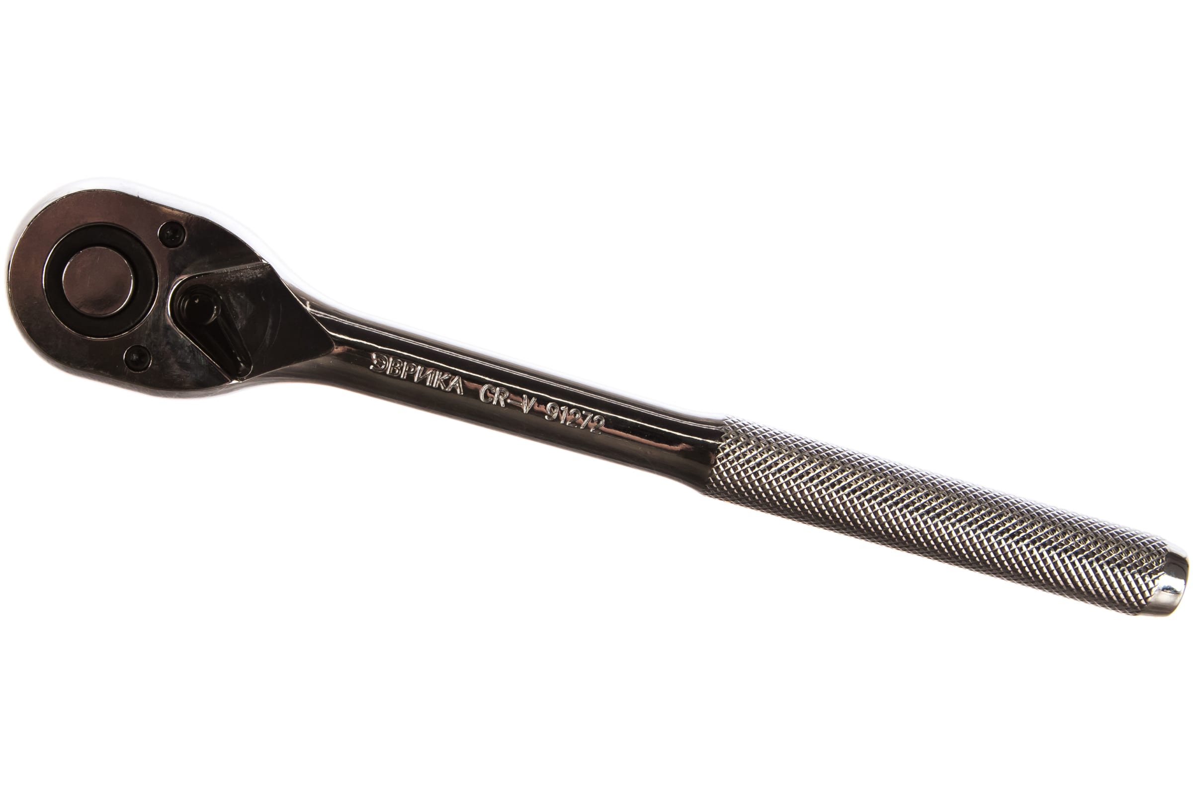 ЭВРИКА Трещотка 1/2 72-зубцовая с прямой рифленой металлической ручкой ER-91272