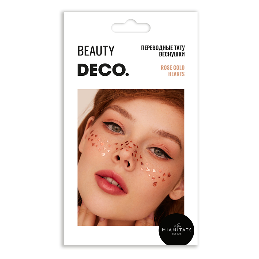 фото Набор переводных тату-веснушек deco. by miami tattoos (rose gold hearts)