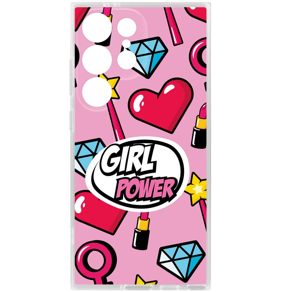 

Чехол-накладка Krutoff Clear Case Girl Power для Samsung Galaxy S24 Ultra, Прозрачный