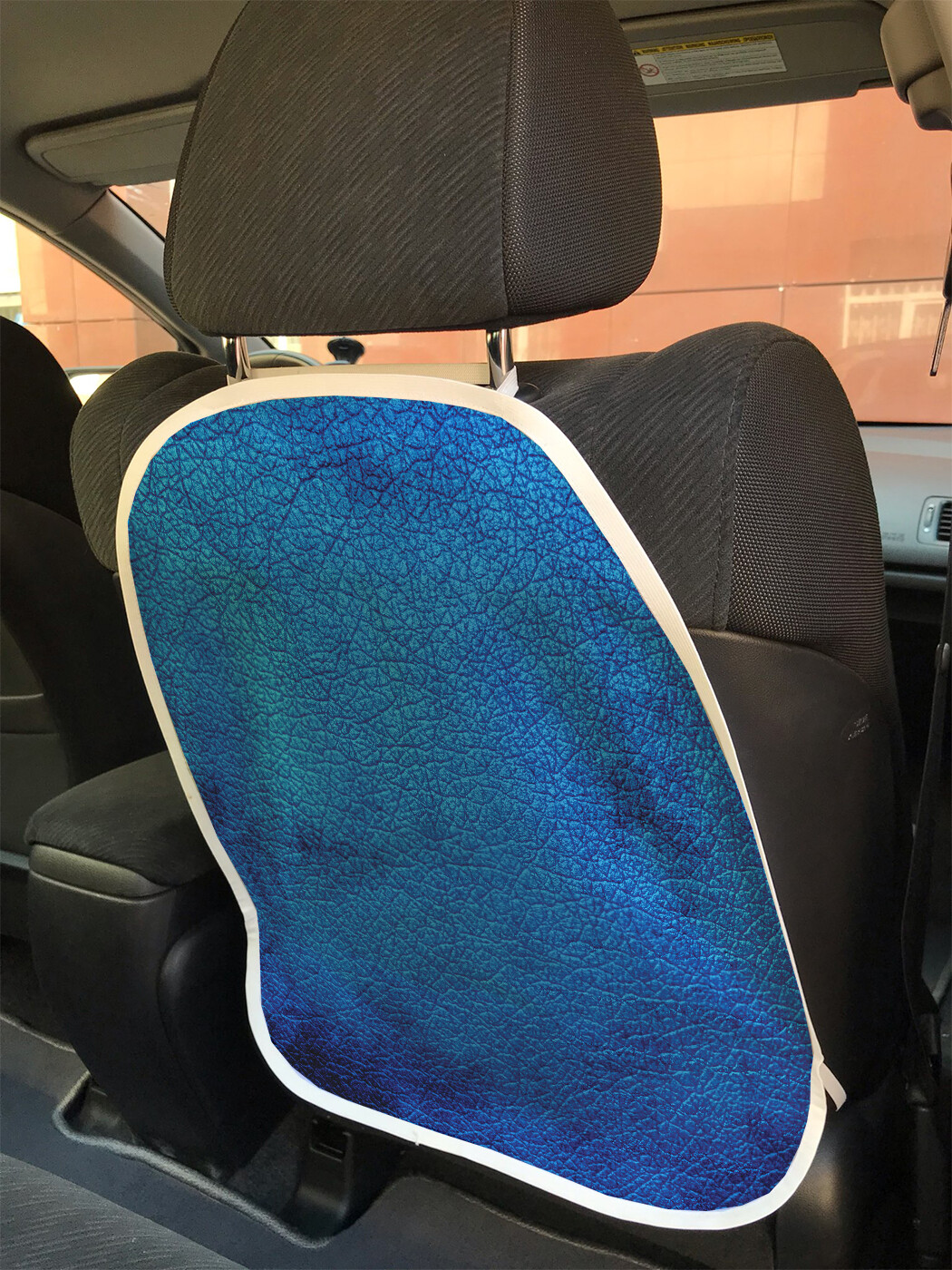 фото Накидка на спинку сиденья joyarty синяя кожа, 45х62