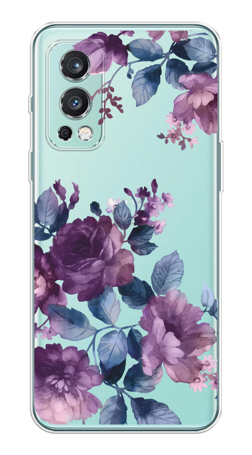 

Чехол на OnePlus Nord 2 5G "Purple Blossoms", Синий;фиолетовый, 151750-1