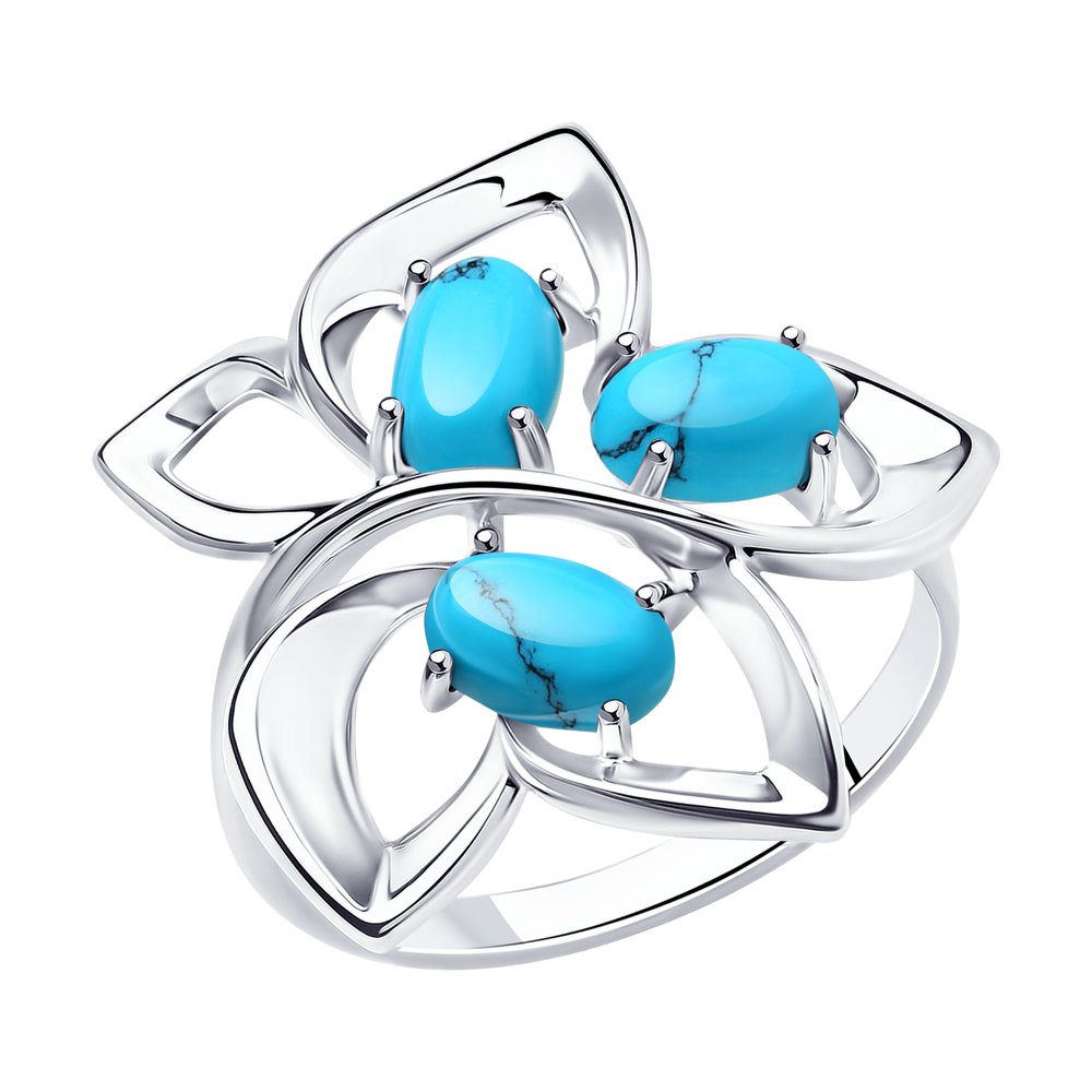 

Кольцо из серебра с бирюзой р 20 Diamant 94-310-00865-1