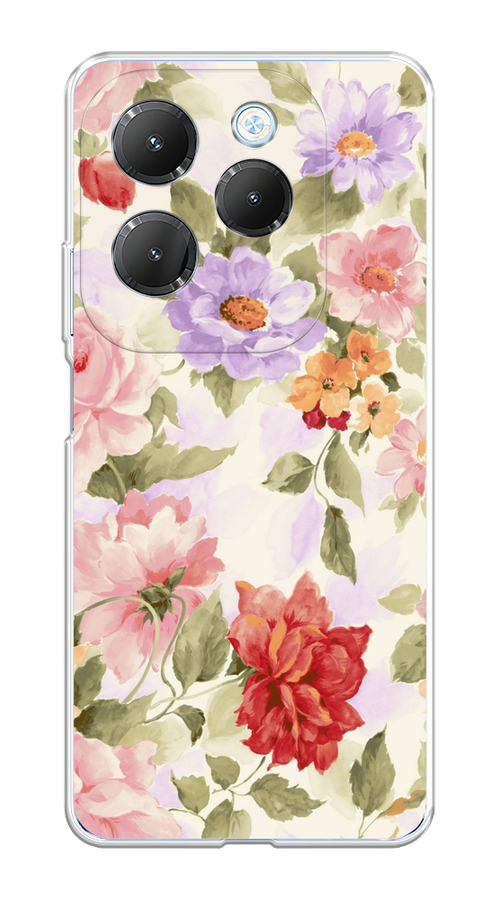 

Чехол на Infinix HOT 40/40 Pro "Акварельные пионы", Розовый;бежевый, 3105250-1