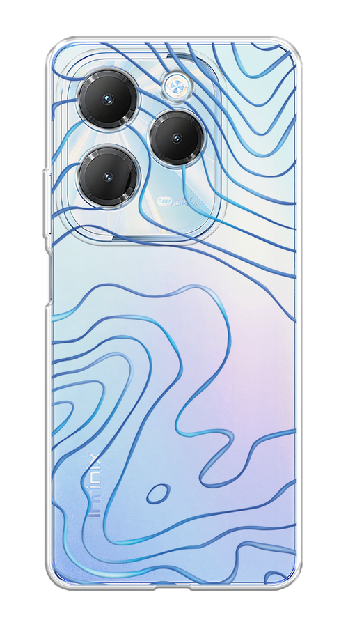 

Чехол на Infinix HOT 40/40 Pro "Blue lines", Прозрачный;синий, 3105250-1