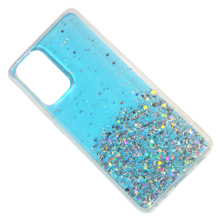 

Чехол Samsung SM-A725F (Galaxy A72) силиконовый с блестками <голубой>, Синий