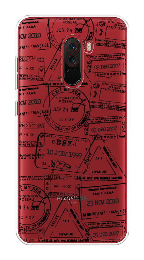 

Чехол на Xiaomi Pocophone F1 "Visa stamps 2", Белый;черный;серый, 34450-2