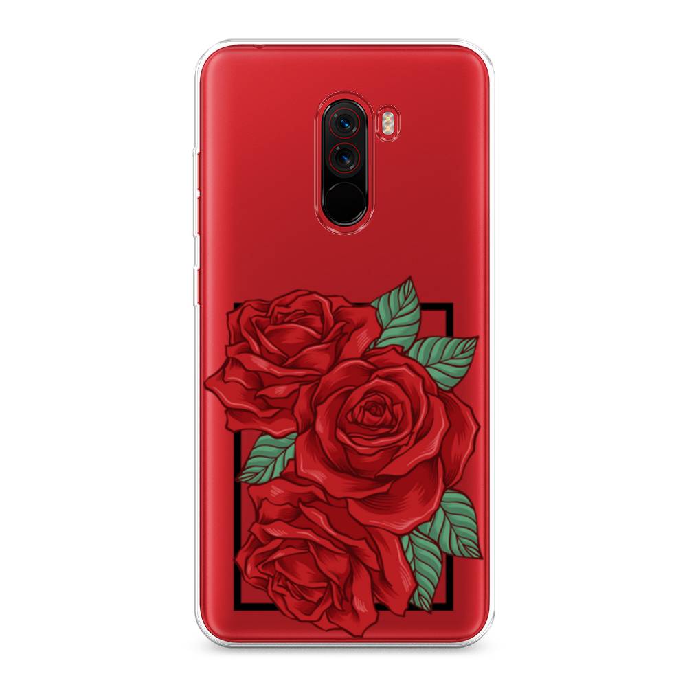 

Чехол на Xiaomi Pocophone F1 "Три алые розы", Красный, 34450-2