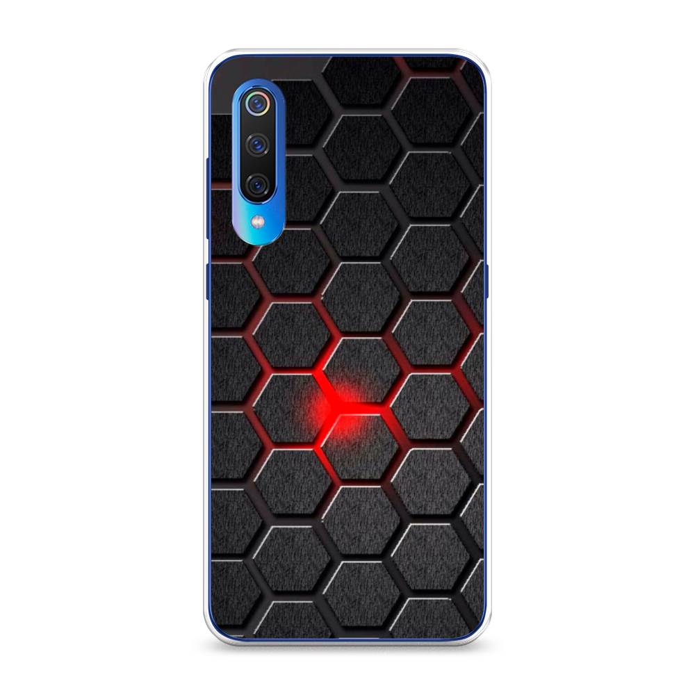 

Чехол на Xiaomi Mi 9 "Соты красные", Красный;черный;серый, 34850-3