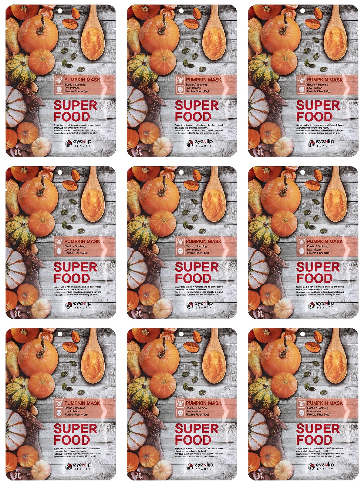 

Маска для лица Eyenlip beauty тканевая SUPER FOOD PUMPKIN MASK 23мл 9шт