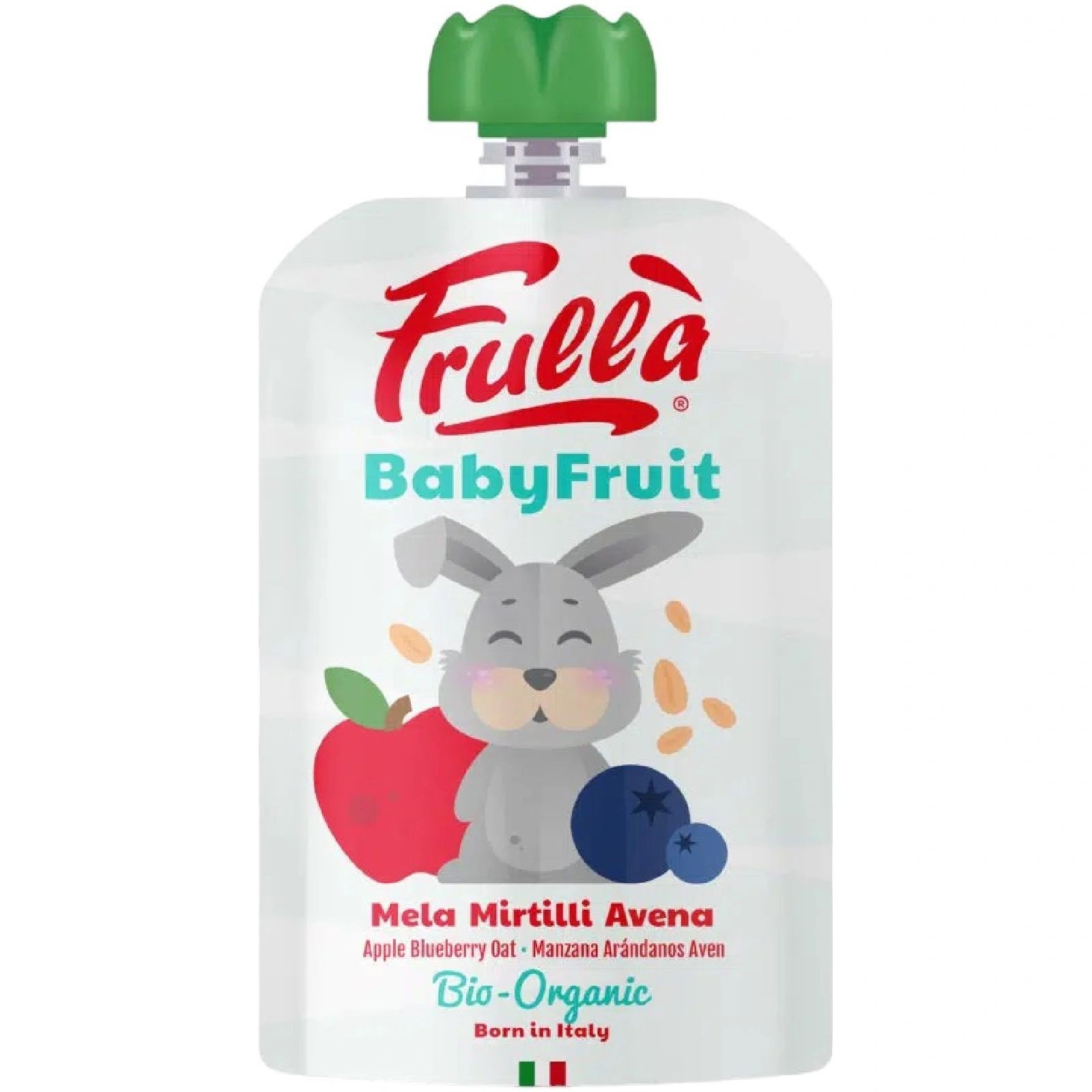 

Пюре Frulla Apple Blubeberry and Oats яблоко-черника-овсяная мука с 6 месяцев 100 г