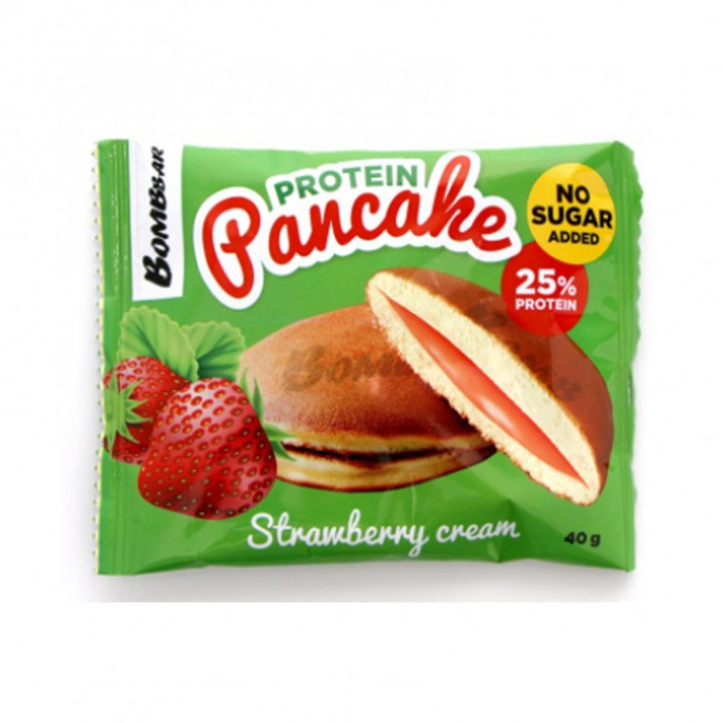 фото Bombbar печенье bombbar pancake protein 40 г, 1 шт, вкус: клубничный крем