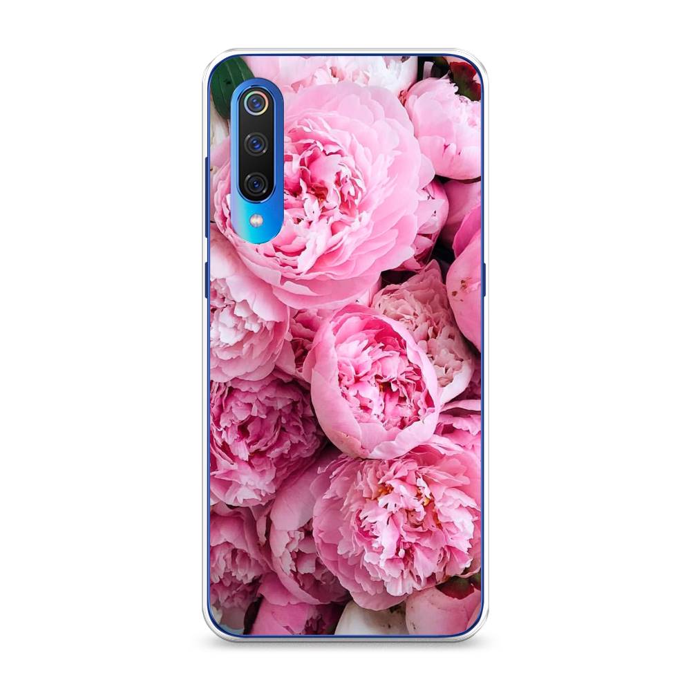 

Чехол на Xiaomi Mi 9 "Розовые пионы", Бежевый;розовый, 34850-2