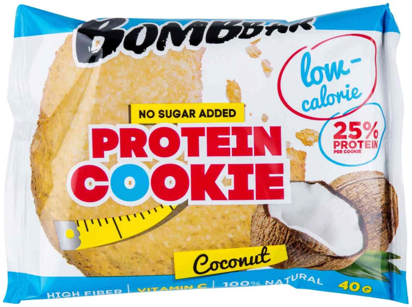 Печенье BOMBBAR Protein Cookie низкокалорийное 40 г 1 шт вкус кокос 211₽