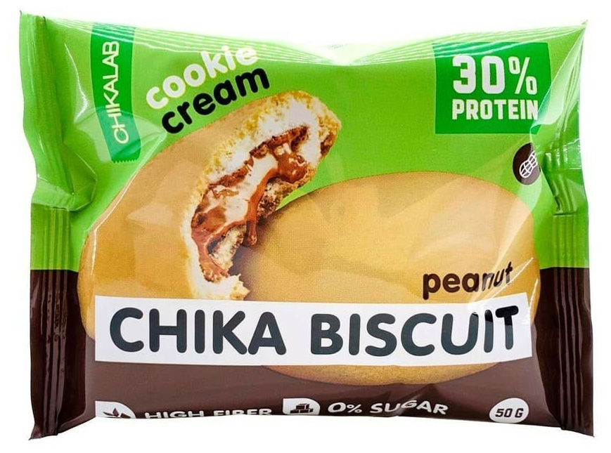 фото Chikalab бисквитное печенье chikalab chika biscuit 50 г, 1 шт, вкус: арахис