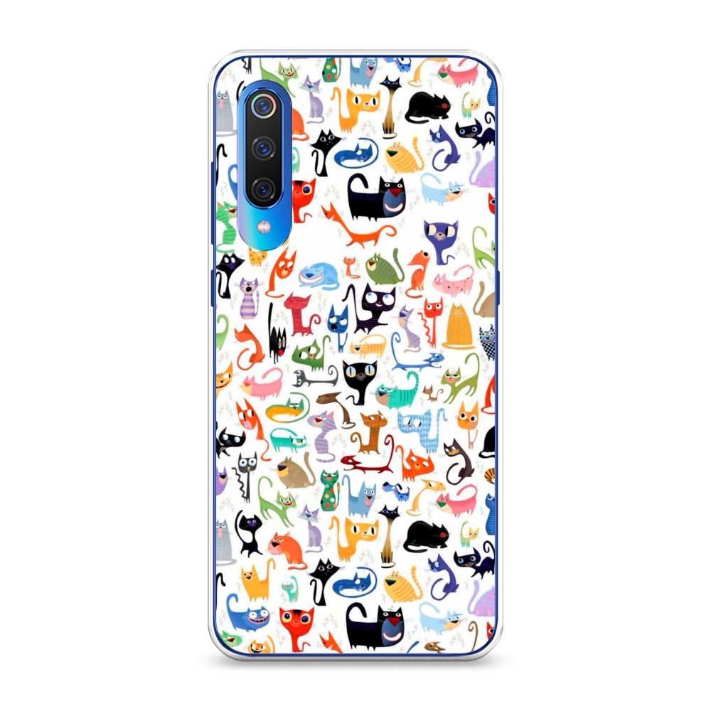 

Чехол на Xiaomi Mi 9 "Цветные коты", Разноцветный, 34850-1