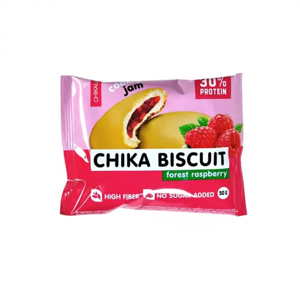 фото Chikalab бисквитное печенье chikalab chika biscuit 50 г, 1 шт, вкус: лесная малина