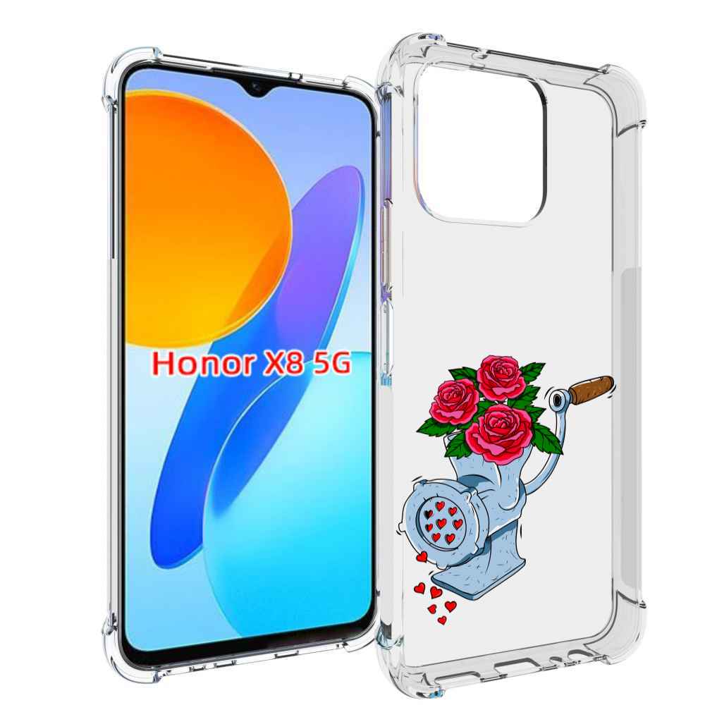 

Чехол MyPads Цветочные сердца для Honor X8 5G, Прозрачный, Tocco