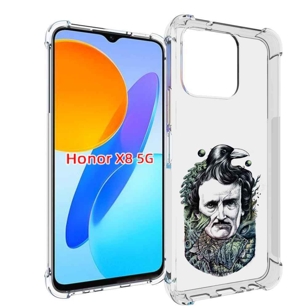 

Чехол MyPads Эдгар Аллан с вороном для Honor X8 5G, Прозрачный, Tocco