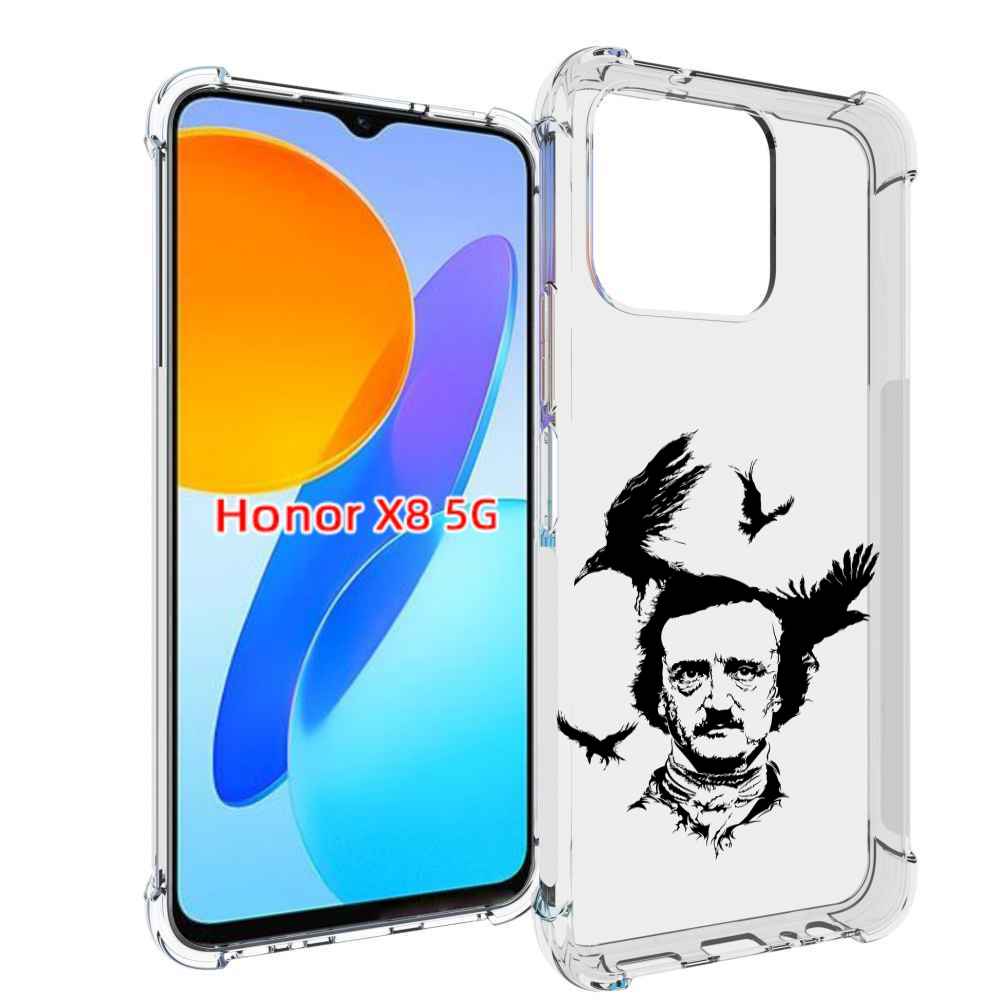 

Чехол MyPads Эдгар Аллан черно белый для Honor X8 5G, Прозрачный, Tocco
