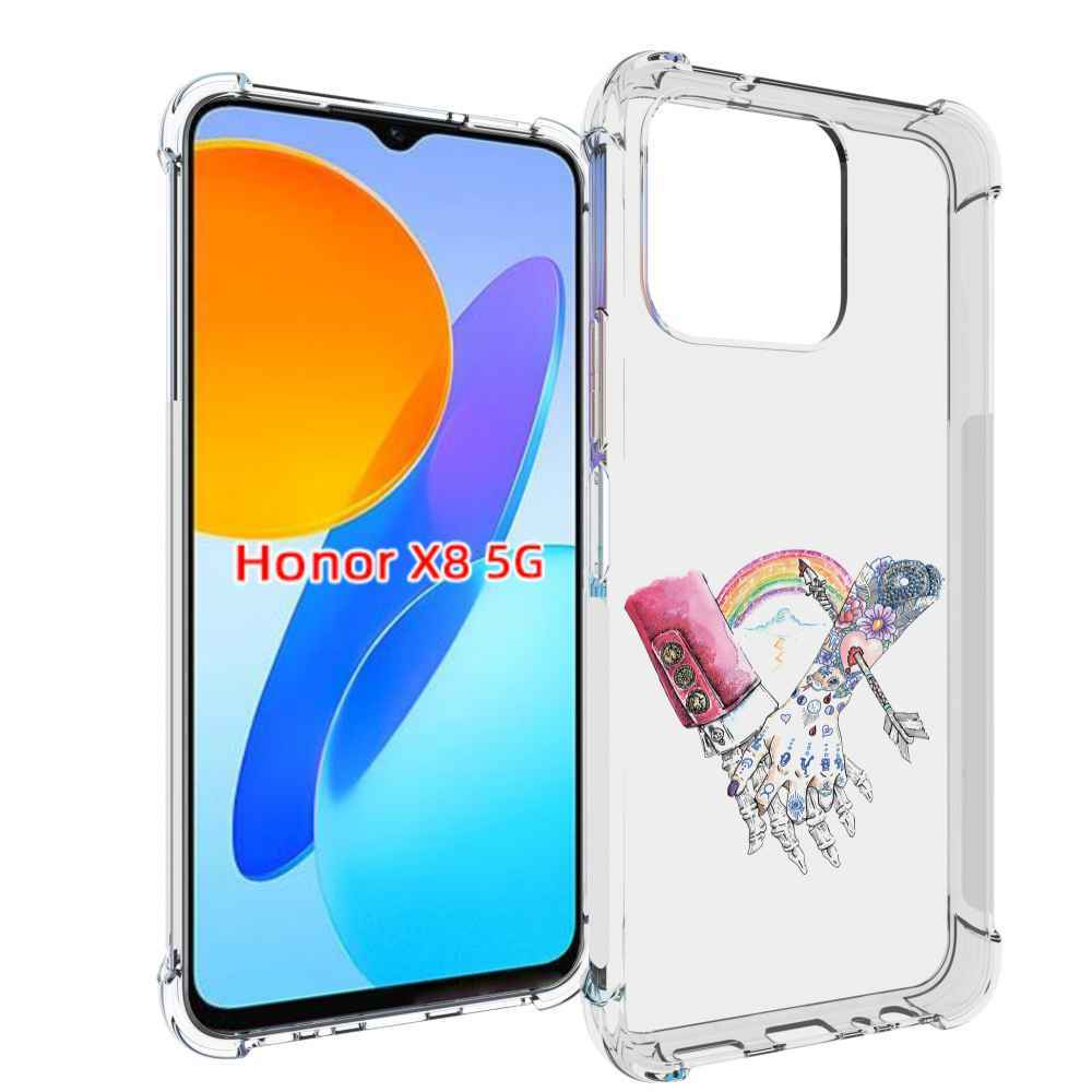 

Чехол MyPads абстракция руки в татуировках для Honor X8 5G, Прозрачный, Tocco