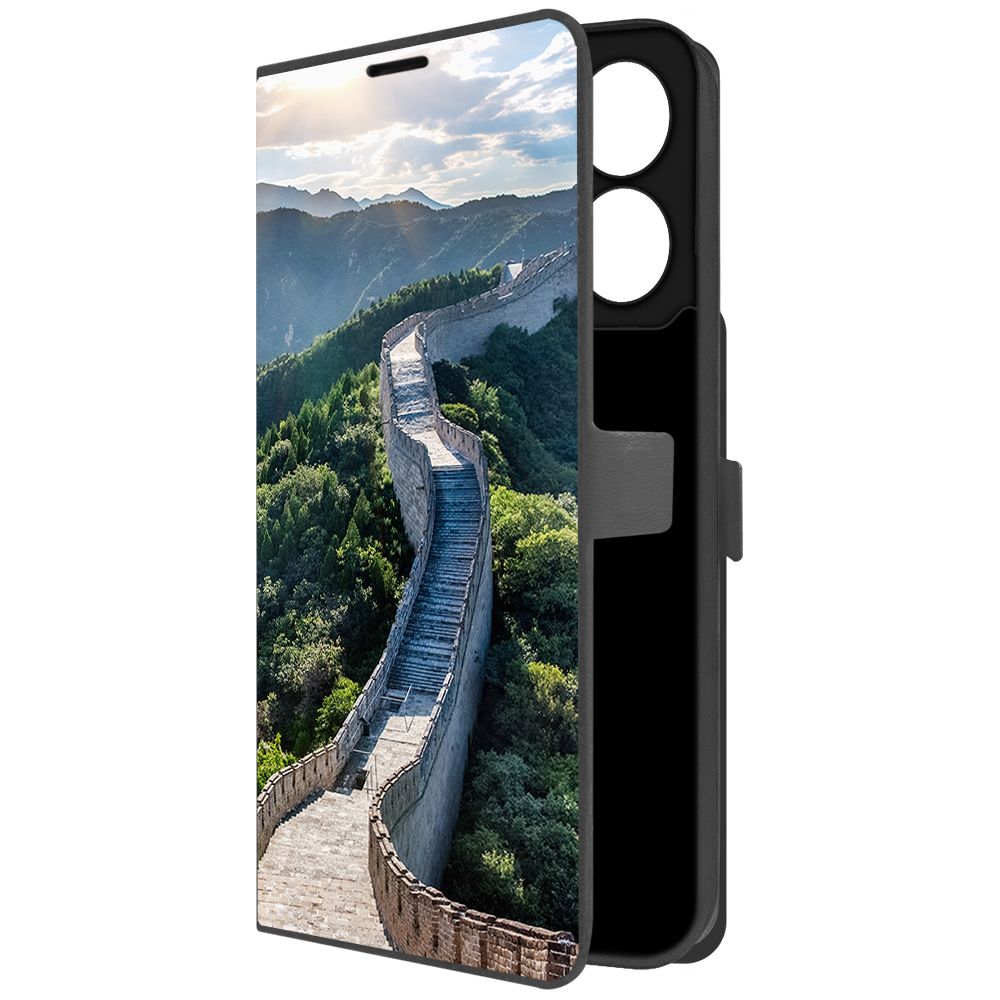 

Чехол-книжка Krutoff Eco Book для Xiaomi Redmi 13C Китай, Великая Стена (черный)